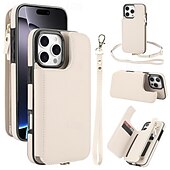 Недорогие Чехлы для iPhone-телефон Кейс для Назначение iPhone 16 Про Макс Плюс Айфон 15 Про Макс Плюс iPhone 14 13 12 11 Pro Max Plus Кейс на заднюю панель со стендом с ремешком с ремешком на запястье Ретро ТПУ Кожа PU