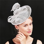 abordables Tocado de Boda-Tocados Plumas Sinamay Boda Fiesta de Noche Elegante Boda Con Pluma Celada Sombreros
