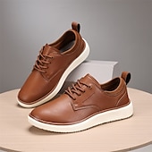 cheap Men&#039;s Sneakers-Men&#039;s Navy Blue Leather Oxford Shoes – Classic Lace-Up Dress Shoes for Business &amp; Formal Events