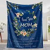 abordables Couvertures et plaids-couverture fête des mères, une lettre à maman, cadeau fête des mères, couverture douce et confortable, cadeau parfait pour maman, motif floral ou cœur, chaud et confortable
