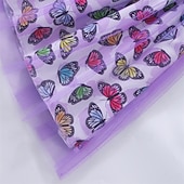 tanie Casualowe sukienki-Dzieci Dla dziewczynek Sukienka Motyl Bez rękawów Na zewnątrz Codzienny Falbana Moda Godny podziwu Poliester Do kolan Codzienne sukienki Sukienka A line Lato 4 lata + Rumiany róż Fioletowy
