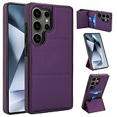 economico Cover Samsung-telefono Custodia Per Samsung Galaxy S24 S24 Ultra Plus S23 S22 S21 S20 Ultra Plus FE S25 S25 più S25 Ultra Per retro Con supporto A calamita Slot per schede Retrò TPU pelle sintetica