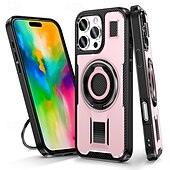 Недорогие Чехлы для iPhone-телефон Кейс для Назначение iPhone 16 Про Макс Плюс Айфон 15 Про Макс Плюс iPhone 14 13 12 Pro Max Plus Кейс на заднюю панель Кольца-держатели Защита от удара Ретро ТПУ ПК