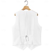 abordables Costumes d&amp;#39;affaires-Costumes de mariage en lin pour hommes blanc bleu ciel été unis ajustement ajusté 3 pièces à simple boutonnage deux boutons