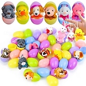 رخيصةأون عيد الفصح-12/24/36 قطعة من بيض عيد الفصح المملوء مسبقًا، مملوء بألعاب الحيوانات المحشوة، بيض عيد الفصح المملوء بألعاب الحيوانات المحشوة، بيض عيد الفصح البلاستيكي مع حشوات سلة الألعاب، لوازم جوائز الفصل الدراسي