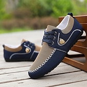 cheap Men&#039;s Sneakers-Men&#039;s Navy Blue Nylon Casual Shoes with Textured Fabric and Lace Detailing - Ideal for Everyday Comfort