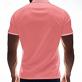 cheap Men&#039;s Classic Polo-Multi Packs 2pcs Men&#039;s Lapel Short Sleeves White+Pink Button Up Polos Golf Shirt Golf Polos Shirts Plain Vacation Daily Wear Polyester Summer