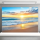 זול שטיחון חוף האוקיינוס-חגורת קיר תצוגת חוף שקיעה טפסטי נתלים אמנות קיר תצלום מחסום תרמיל וילון לבית חדר שינה סלון קישוט