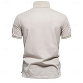 baratos Polo Elite Masculino-Homens Pólo Polo de malha Formal Trabalho Aberto para a Lateral Manga Curta Floral Botões Estampado Primavera Azul denim Branco Azul Marinha Verde cáqui Azul Claro Pólo
