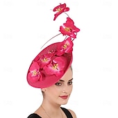 זול פאסינאטורים וכובעים-אביזר לשיער פשתן פו חתונה מסיבת ערב אלגנטית חתונה עם פרח כיסוי ראש כיסוי ראש