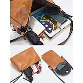 halpa Laukkusetit-&quot;4-osainen naisten käsilaukkusarja – keinonahkainen olkalaukku, crossbody-kukkaro, lompakko &amp; clutch, tyylikäs rento laukku työhön, matkustamiseen ja päivittäiseen käyttöön&quot;