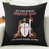 baratos Capa de almofada de férias-Capa de Almofada Decorativa de Páscoa 1PC Cavaleiros Templários Capa de Almofada Quadrada Macia para Quarto Sala de Estar Sofá Cadeira