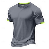 お買い得  ベーシックTシャツ-男性用 Tシャツ マッスルシャツ 半袖 クルーネック 夏 活発的 クラシック スポーツ ランニング ライトブルー ブラック ライトグリーン メンズトップTシャツ