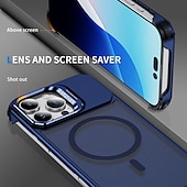 economico Cover per iPhone-telefono Custodia Per iPhone 16 Pro Max Plus iPhone 15 Pro Max Plus iPhone 14 13 12 Pro Max Plus Copertura Posteriore con Supporto Magnetico Supporta la Ricarica Wireless Retrò Metallo