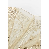 olcso Sálak és Kendők-Retró Ordító 20-as évek 1920-as évek sál Wrap Kendők A nagy Gatsby Flapper lány Flitter Rojt Női Farsang Esküvő Estély Álarcos mulatság Felnőttek Kendő