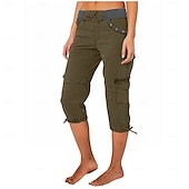 economico pantaloni cargo da donna-Per donna Taglia EU / US Semi-lungo Moda Casual Lunghezza al ginocchio Naturale Semplice Base Confortevole Inelastico Casual Quotidiano Giacinto Tessuto almond Nero 3 # Bianco Estate Primavera