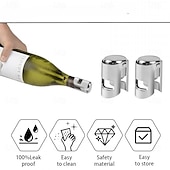 preiswerte Küchenutensilien &amp; Gadgets-Champagnerflaschenverschluss aus Edelstahl, vakuumversiegelter Sektflaschenverschluss, Weinflaschenschoner, Verschlusskappe, Flaschenöffner, Barwerkzeug, tragbarer Edelstahlverschluss,