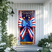 cheap Garage &amp; Door Banners-4th of July Independence Day Door Decorations Door Covers American Door Tapestry Door Curtain Decoration Backdrop Indoor/Outdoor Door Banner for Front Door Farmhouse