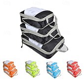 cheap Luggage &amp; Travel Storage-3-Piece Compression Packing Cubes Set for Travel Luggage Storage and Organizer, Mesh Zippered Expanding Storage Bags Set