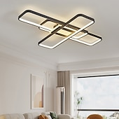 お買い得  シーリングライト調光可能タイプ-モダンな天井ライト 23.6 インチ 96 ワット 35.8 インチ 124 ワット LED 無限調光 リモコン付き 4 リング ブラック 埋め込み式天井照明器具 低天井の寝室、リビングルーム、ダイニングルームに最適