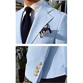 billiga Blazer-herr seersuckerkavaj sportjacka sommar lätt mode randig rosa himmelsblå salvia standard passform