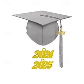 お買い得  職業コスチューム-2025 マット卒業キャップ、2025 タッセル付き、大人用、高校生、学士、修士