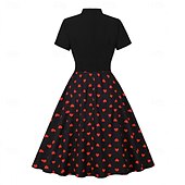 cheap Dresses-Retro Vintage 1950s Dress Swing Dress Heart Women&#039;s Carnival Masquerade Daily Wear Bachelorette Party Adults&#039; Dress Homecoming Dresses