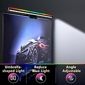 abordables lampadaire led-Barre lumineuse pour écran d&#039;ordinateur, lampe d&#039;écran LED intelligente anti-éblouissement, lampe de bureau pour la lecture électronique, lampe de bureau à intensité variable pour le travail de jeu