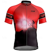 cheap Men&#039;s Jerseys-Men&#039;s Cycling Jersey Short Sleeve Bike Tee Tshirt Jersey with 3 Rear Pockets Mountain Bike MTB Breathable Quick Dry Anatomic Design Wicking Wine Red Yellow Red Sports Clothing Apparel