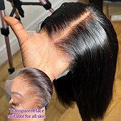 economico Parrucche lace front capelli veri-Capelli umani Remy 13x4 Fronte in Pizzo Parrucca Riga Libera Capelli peruviani Liscio Setoso Nero Parrucca 150% Densità dei capelli con Capelli di Bambino Senza Colla Pre-Strappato Per parrucche per