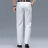 economico Sottile-Per uomo Pantaloni Pantaloni Eleganti Chinos Tasca Bottoni Semplice Comodità Quotidiano Affari Lavoro Moda Stile Classico Bianco Giallo Micro-elastico