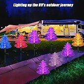 olcso Pathway Lights &amp; Lanterns-2/4 db 5 szintes napelemes led kerti lámpa medúza száloptikás gyeplámpák vízálló kültéri kerti lámpa udvari sétányhoz karácsonyi esküvői kemping party dekoráció