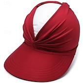 cheap Home Hats-Sun Hats for Women UV Protection Sun Visor Wide Brim Summer Hats with Ponytail