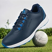 preiswerte Herren Golfschuhe-Herren Performance Golf Sneaker in Weiß mit roten Schnürsenkeln, atmungsaktive Mikrofaser, ideal für Amateurgolfer