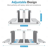 baratos Suportes &amp; Bases de Arrefecimento-suporte de mesa duplo com dock ajustável versão dock de até 17,3 polegadas suporte vertical para laptop