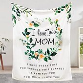 abordables Couvertures et plaids-couverture fête des mères, une lettre à maman, cadeau fête des mères, couverture douce et confortable, cadeau parfait pour maman, motif floral ou cœur, chaud et confortable