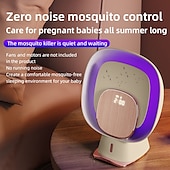お買い得  バグザッパー-静音粘着蚊取りランプ アンビエントライト ワイヤレス充電スタンド 時計 1200mAh