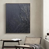 cheap POP Oil Paintings-Large Abstract Canvas Black Minimalist painting handmade Abstract Painting Nordic Abstract Painting for Living Room Abstract Painting Boho Abstract Wall Art painting