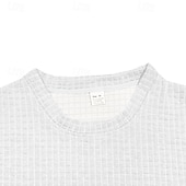 olcso Férfi Basic Tees szettek-Férfi Gofri ing Atléta Póló öltönyök Teniszing Rövid ujjú Henley Nyár Tömör szín Testedző Alkalmi 2 db Vakáció Szabadság Hétköznapi viselet Fekete Fehér Szürke Férfi felső póló