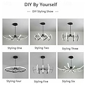economico Luci a sospensione-moderna lampada a sospensione a led fai da te design luce regolabile 3000k-6500k con retrocomando sospensione nera lampada a sospensione regolabile adatta per sale da pranzo soggiorni camere da letto