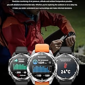 abordables Montres connectées-696 HD300 Montre intelligente 1.43 pouce Smartwatch Montre Connectée Bluetooth Podomètre Rappel d&#039;Appel Moniteur de Sommeil Compatible avec Android iOS Hommes Mode Mains-Libres Rappel de Message IPX-0