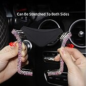 cheap Automotive Interior Accessories-Universal Car Phone Holder with Bing Crystal Rhinestone Car Air Vent Mount Clip Cell Phone Holder for iPhone Samsung Car Holder