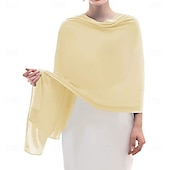 cheap Shawls-Women's Wrap Elegant Sleeveless Chiffon Wedding Wraps With Pure Color For Party Spring &amp; Summer