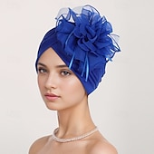 abordables Tocado de Boda-Sombreros Mezcla de Poliéster y Algodón Red Sombrero flexible turbantes Formal Boda Princesa Con Flor Color Puro Celada Sombreros