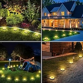 Недорогие Наземные огни-4шт 2шт 1шт 8 W Светодиоды на солнечной батарее Солнечная батарея Водонепроницаемый с функцией освещения Тёплый белый Холодный белый 1.2 V Уличное освещение двор Сад 8 Светодиодные бусины Новый год