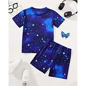 abordables Visión 3D de la Chica &amp; Brillo-Chica 3D Mariposa Camiseta y Bermudas Conjunto Manga Corta Verano Primavera Deportes Moda Diario Niños 4-12 años Cuello Barco Exterior Vacaciones Deportes A Medida