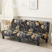billiga Futon soffa-jacquardtyg armlös bäddsoffa överdrag soffa nyår dekor överdrag stretchskydd elastiskt bänkskydd