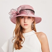 preiswerte Partyhut-Kopfstück Organza Hochzeit Abendgesellschaft Elegant Hochzeit Mit Tüll Kopfschmuck Kopfbedeckung