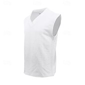 economico Canotte da palestra-Per uomo Canotta Maglietta smanicata Canottiera Maglietta senza maniche Senza Maniche Scollo a V Estate Semplice Moda Designer Essenziale Classico Vacanza Streetwear Uscire Nero Bianco Blu marino