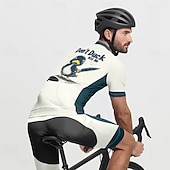 ieftine Tricouri pentru bărbați-Bărbați Jersey de ciclism Manșon scurt Bicicletă Tricou Tee Jerseu cu 3 buzunare spate Ciclism montan Respirabil Uscare rapidă Proiectare anatomică Wicking Roz Închis Negru Alb Animal Desene Animate
